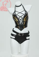 Women Shadowheart Derivative Bikini Set Swimsuit Halter Top And Panty Two Piece Bathing Suit