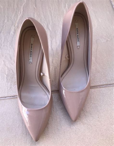 Scarpin Zara Nude De Verniz Sapato Feminino Zara Usado Enjoei