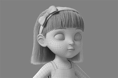 Cartoon Girl Rigged 3d Model Rigged Cgtrader