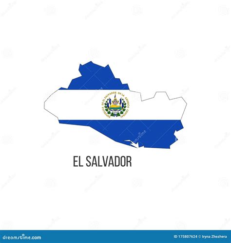 El Salvador Flag Map. the Flag of the Country in the Form of Borders ...