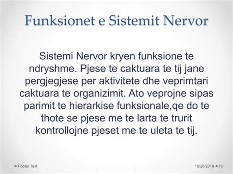 Struktura Dhe Funksionet E Sistemit Nervor Ppt