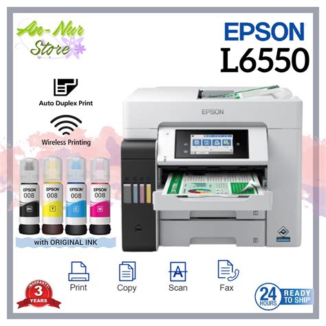 EPSON EcoTank L6550 A4 Colour Wi Fi Duplex All In One Ink Tank Printer