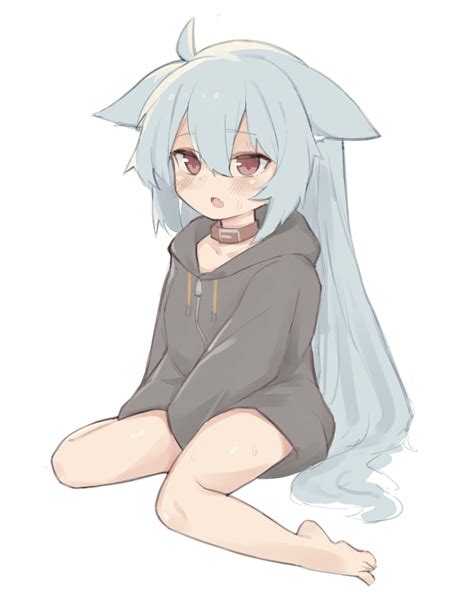 Safebooru 1girl Animal Ear Fluff Animal Ears Bangs Between Legs Black