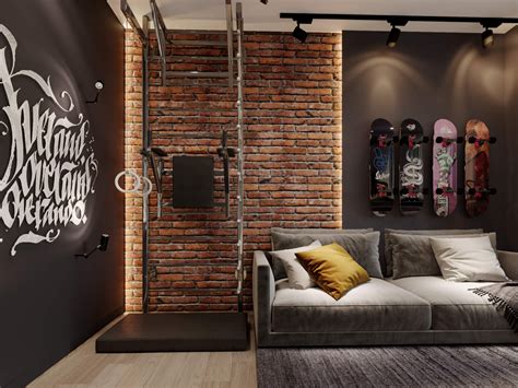 Стенка в стиле лофт - 64 фото