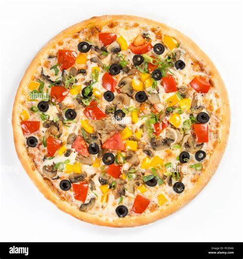 pizza vegetarian white background  res stock photography  images