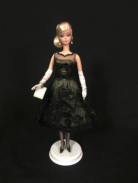 Lot SILKSTONE BARBIE DOLL COCKTAIL DRESS NUDE UNDERSKIRT WITH BLACK LACE AND TULLE DRESS