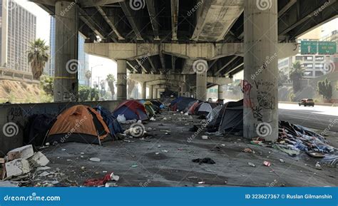 Homeless Tents On The Streets In Downtown Stock Image Image Of