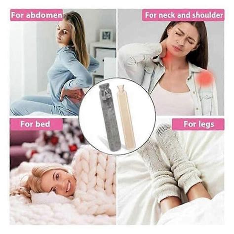 Long Fully Body Hot Water Bottle With Cover Hot Water Bag For Pain Relief Faux Fur Warm Water