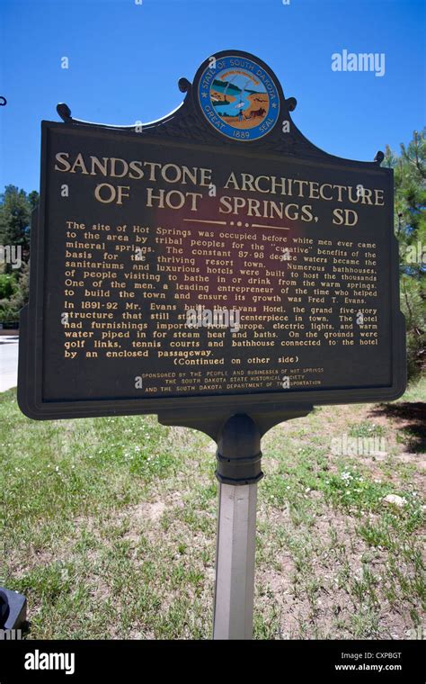 Sandstone Architecture Of Hot Springs SD Historical Marker Fall River