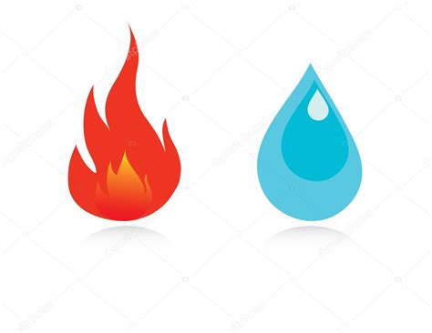 Water Drop And Fire — Stock Vector © Nikitinaolga 8511761