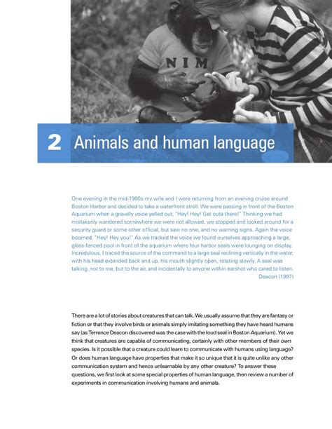 Animals and human language (Chapter 2) - The Study of Language