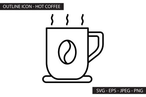 Hot Coffee Outline Icon Graphic By Sikey Studio Creative Fabrica