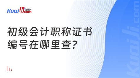 初级会计职称证书编号在哪里查？ 会计网