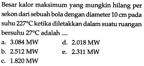 Kumpulan Contoh Soal Perpindahan Kalor Secara Konduksi Konveksi Dan Radiasi Fisika Kelas 11