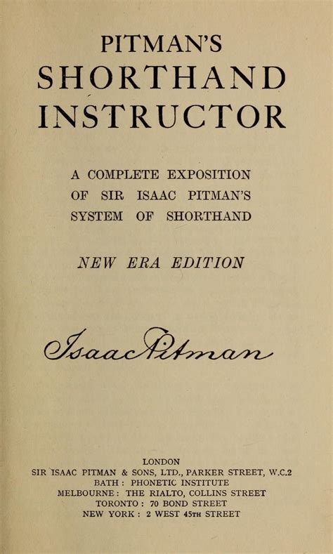 Pitmans Shorthand Instructor Complete System Of Shorthand