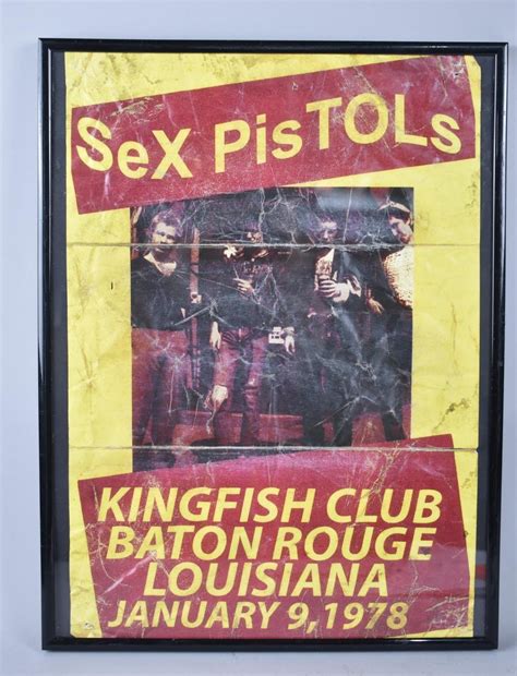A Framed Paper Poster For The Sex Pistols At Kingfish Club Baton Rouge