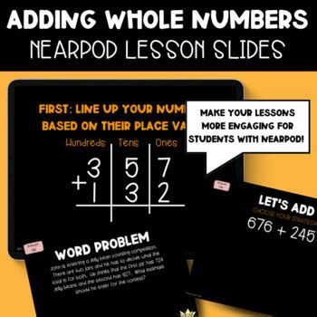 Add Subtract Whole Numbers BUNDLE 4th Grade Math Lessons Homework