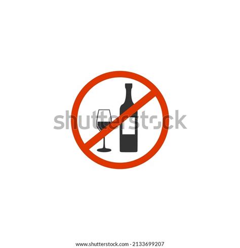 No Drinking Alcohol Wine Red Banned Stock Vector Royalty Free