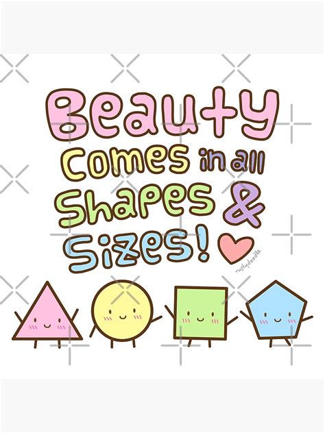 Beauty Comes In All Shapes And Sizes Doodle Quote Art Print For Sale