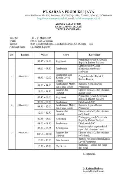 10 Contoh Agenda Rapat Dan Cara Menyusunnya