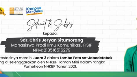 Selamat Sukses Kepada Sdr Chris Jeryan Situmorang Mahasiswa Prodi