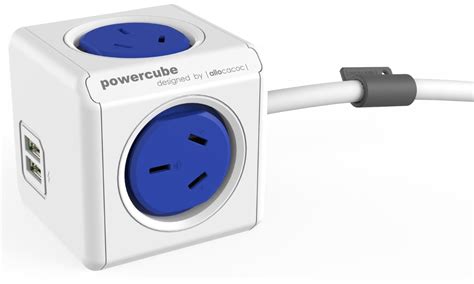 Allocacoc PowerCube Extended USB 3m 4 Outlets 2 USB At Mighty Ape