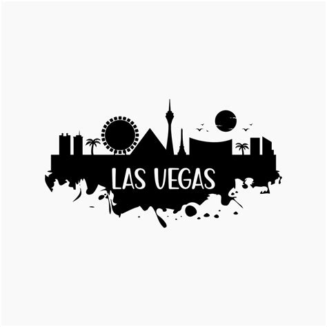 Las Vegas Skyline Silhouette Svg Png Eps Dxf Cut Files Etsy