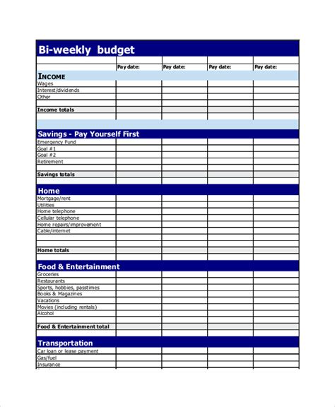 Free Printable Weekly Budget Planner