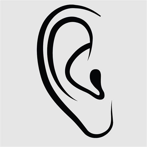 Ear Canal Hearing Aid Sense Human Anatomy Hearing Icon Design Ear Line Art People