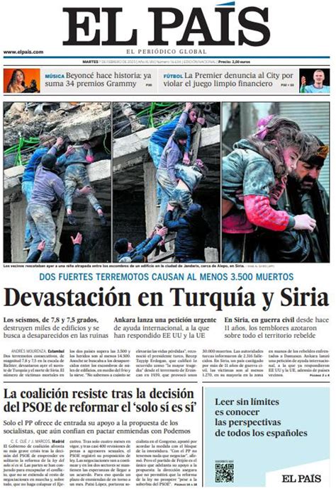 Las portadas de los periódicos del martes 7 de febrero