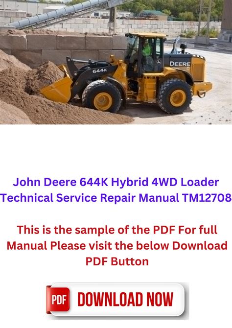 John Deere K Hybrid Wd Loader Technical Service Repair Manual