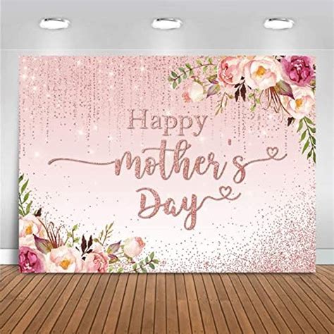 Amazon Dudaacvt X Ft Happy Mother S Day Backdrop Floral Golden