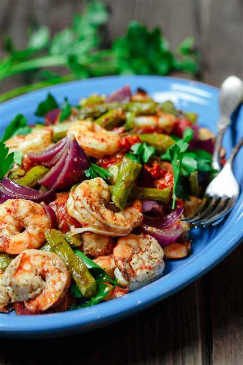 Mediterranean Sheet Pan Baked Shrimp And Veggies The Mediterranean Dish