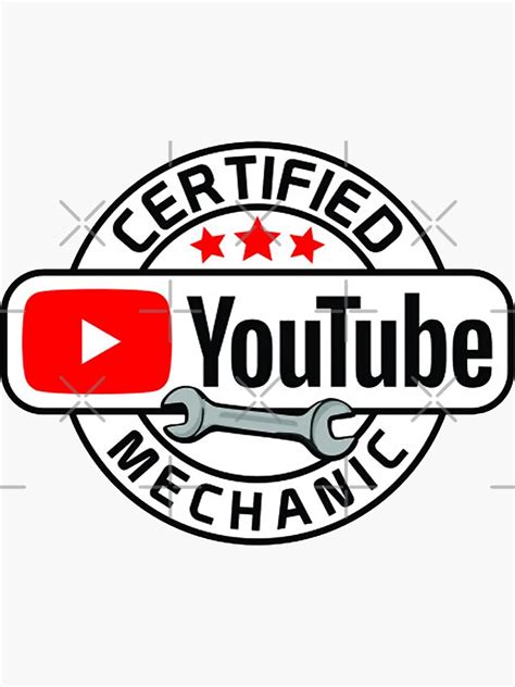 Certified Youtube Mechanic Sticker For Sale By Unionpride Redbubble