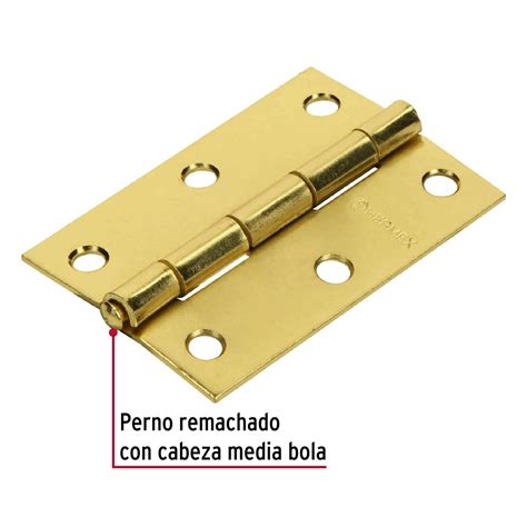 Bisagra Rectangular Acero Latonado Br Hermex Mundo