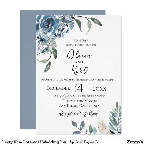 Dusty Blue Wedding Invitations Jenniemarieweddings