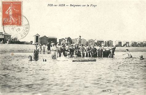 Fos Sur Mer Baigneurs Sur La Plage Carte Postale Ancienne Et Vue D