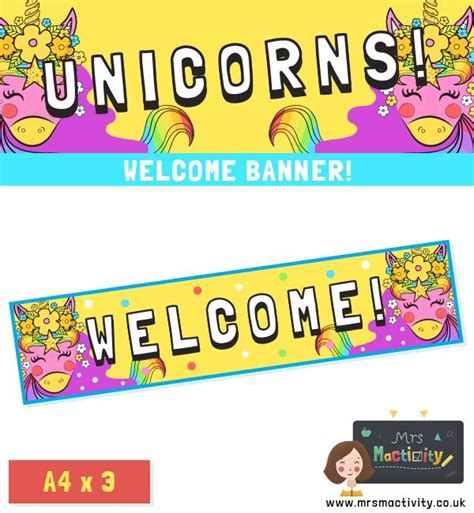 Unicorn Welcome Display Banner Primary Teaching Resources Display