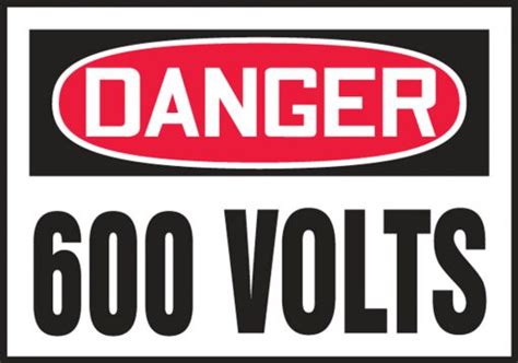 600 Volts Osha Danger Safety Label Lelc165