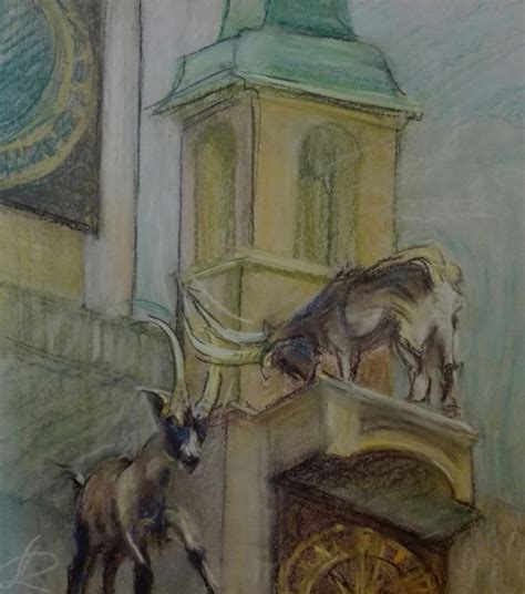 Иллюстрация Познанские козлики в стиле графика | Illustrators.ru