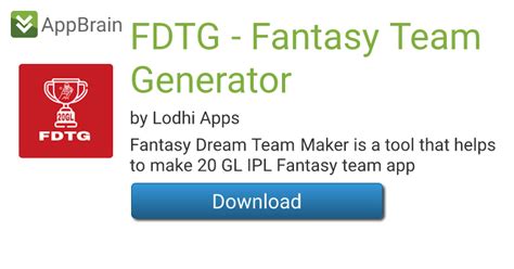 FDTG - Fantasy Team Generator for Android - Free App Download