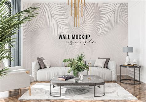 Wall Mockup Wallpaper Mockup Living Room Graphic By Elmil Design