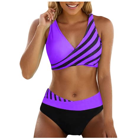 Wxirdiow Bikini Set For Women Ruched High Waisted Two Piece Swimsuit Twist Front Cut Out