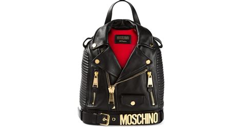 Moschino Biker Jacket Backpack in Black - Lyst