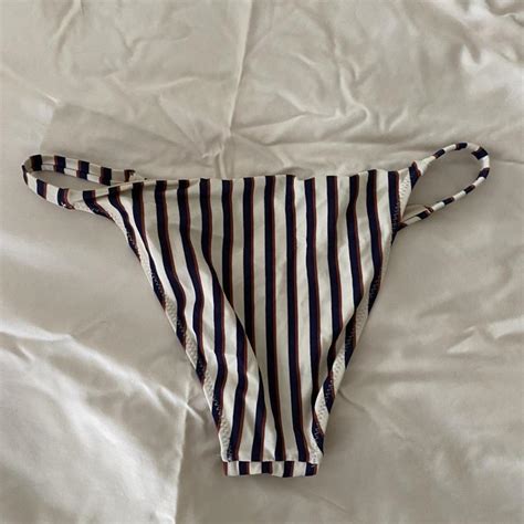 Pacsun Striped Tiny Bikini Bottoms Size Small Depop