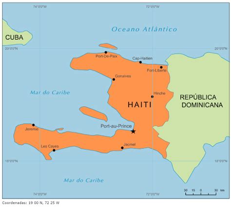 Haiti É Um País Da América Central - Mapa do Haiti