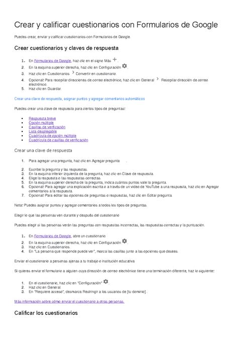 Crear y calificar cuestionarios con Formularios de Google - Crear ...
