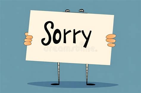 cartoon apology   sign illustration stock illustration