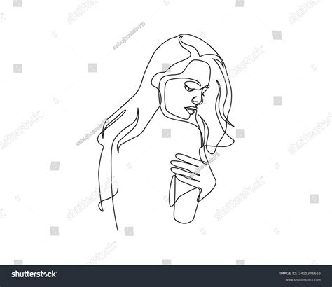 Nude Woman Face Abstract Silhouette Continuous Stock Vector Royalty Free Shutterstock