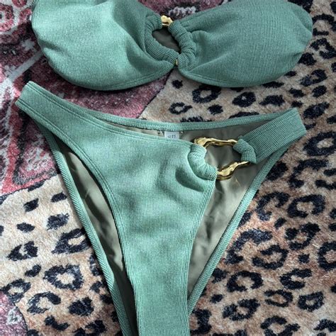 Green Bikini Set Size Medium Springbreak Depop
